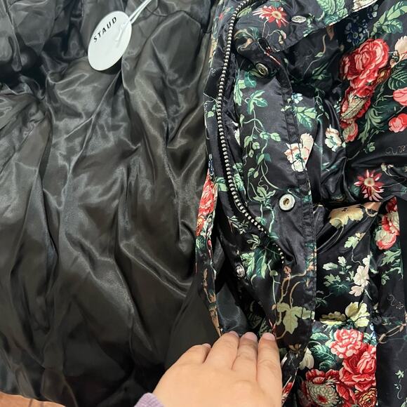 RARE NEW NWT STAUD Ace Floral Puffer Jacket Size Small - Picture 8 of 11
